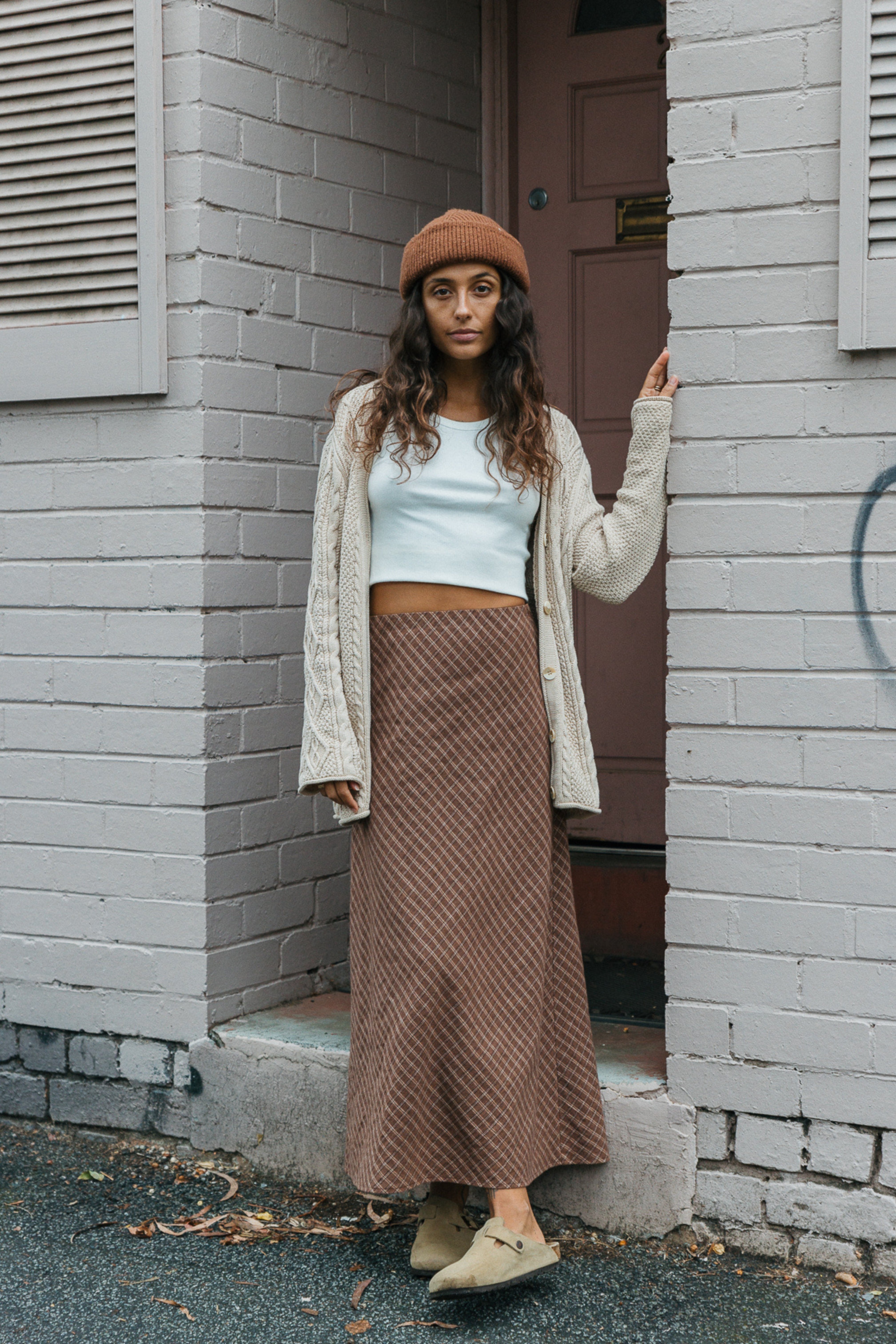 Cohen Unisex-Zopfstrickjacke – Beige