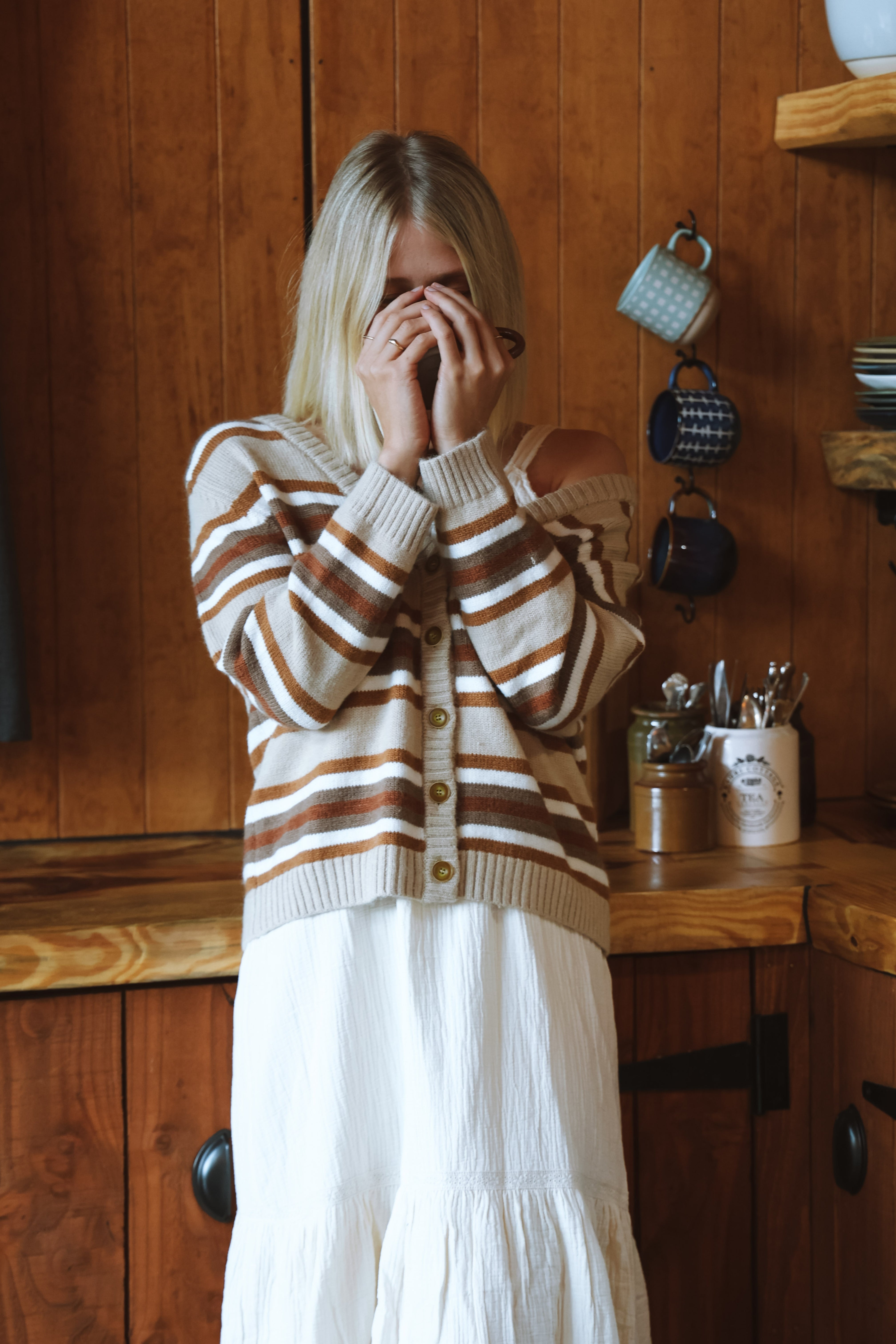 Candem ストライプニットカーディガン - レディース