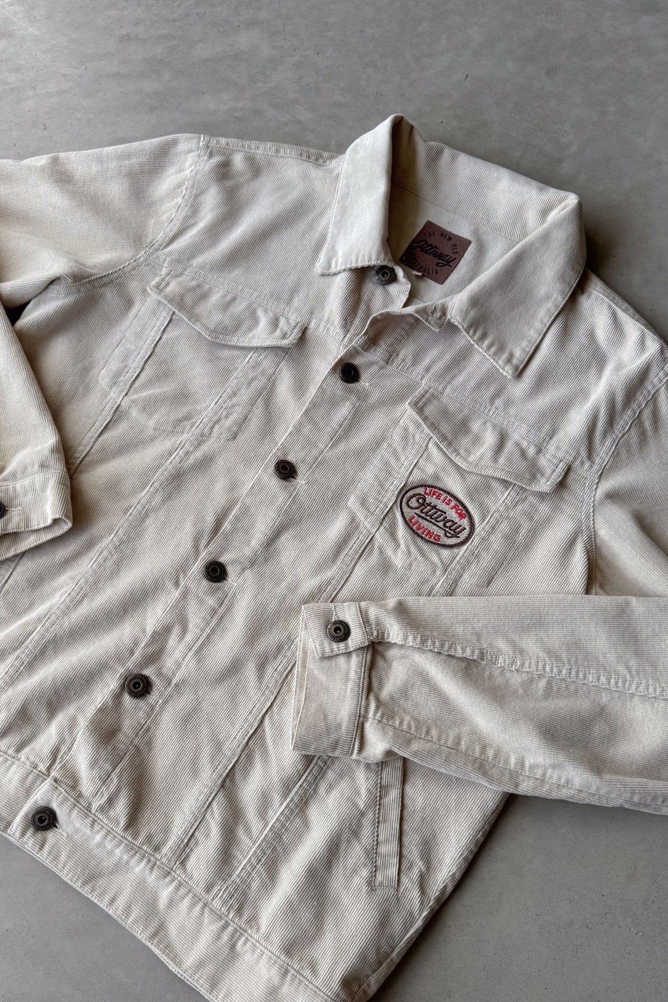 Lowkey Corduroy Unisex Jacket - Cream