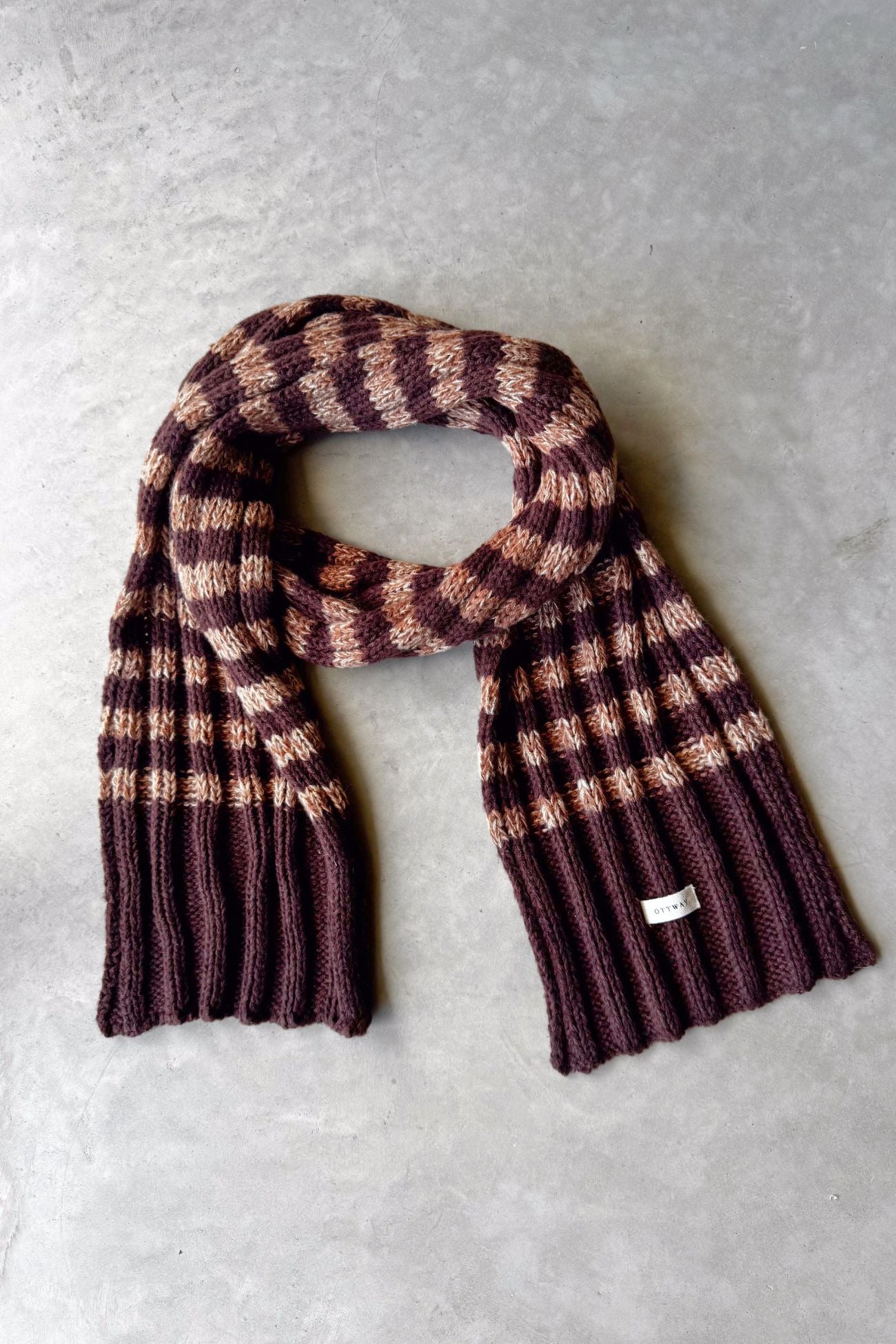 Brownie - Striped Knitted Scarf