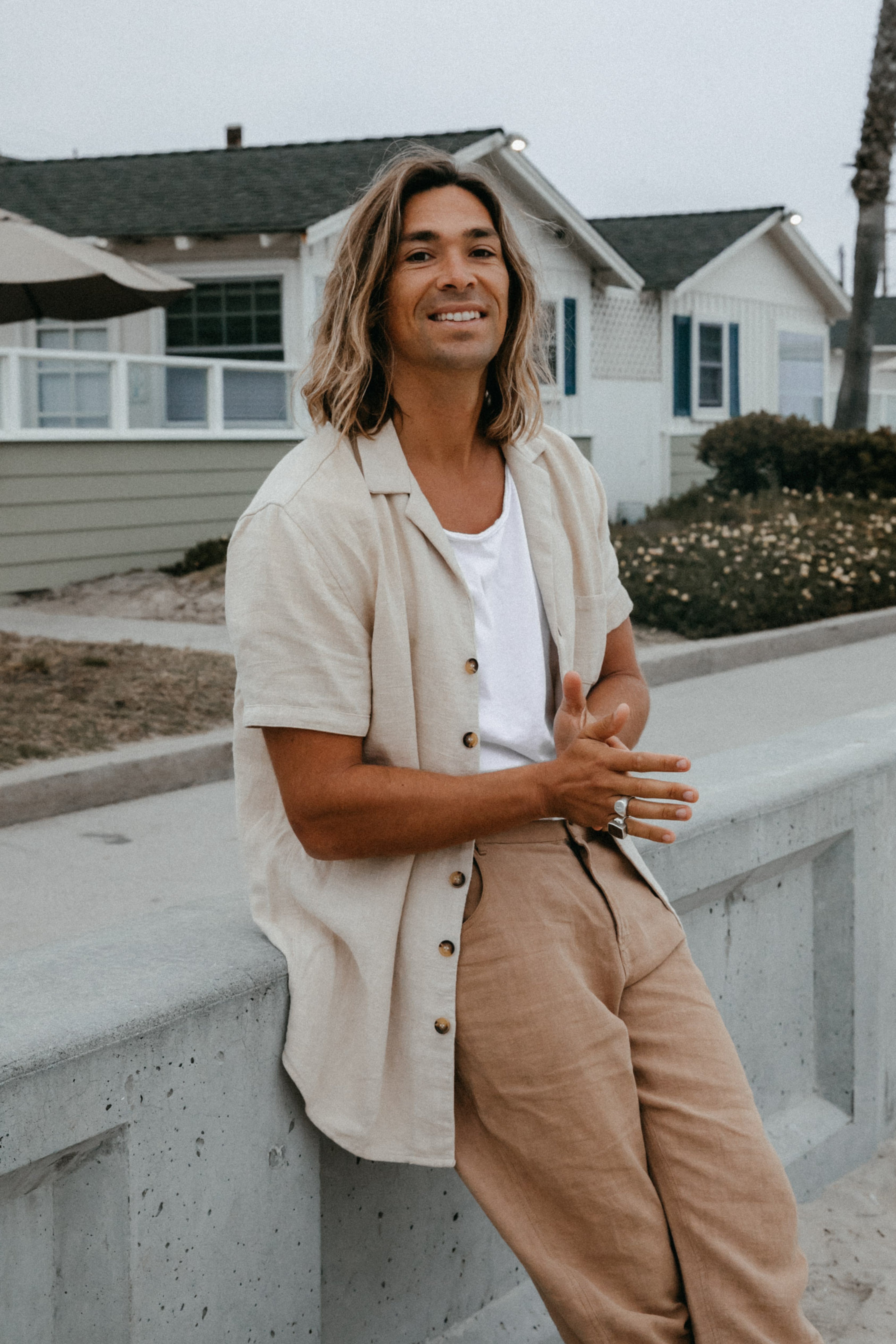 Whistler Cream - Ramie Short Sleeve Shirt