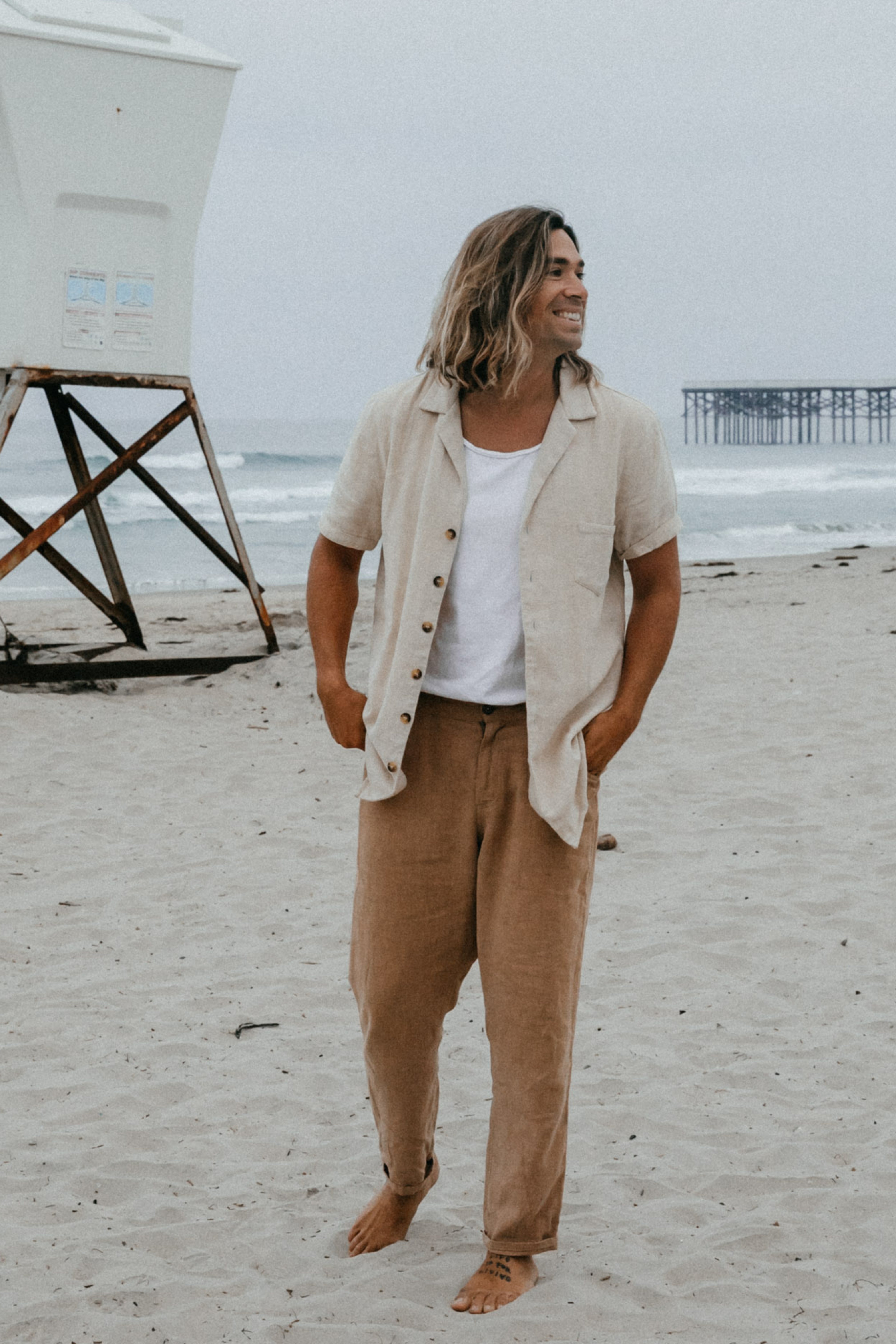 Whistler Cream - Ramie Short Sleeve Shirt