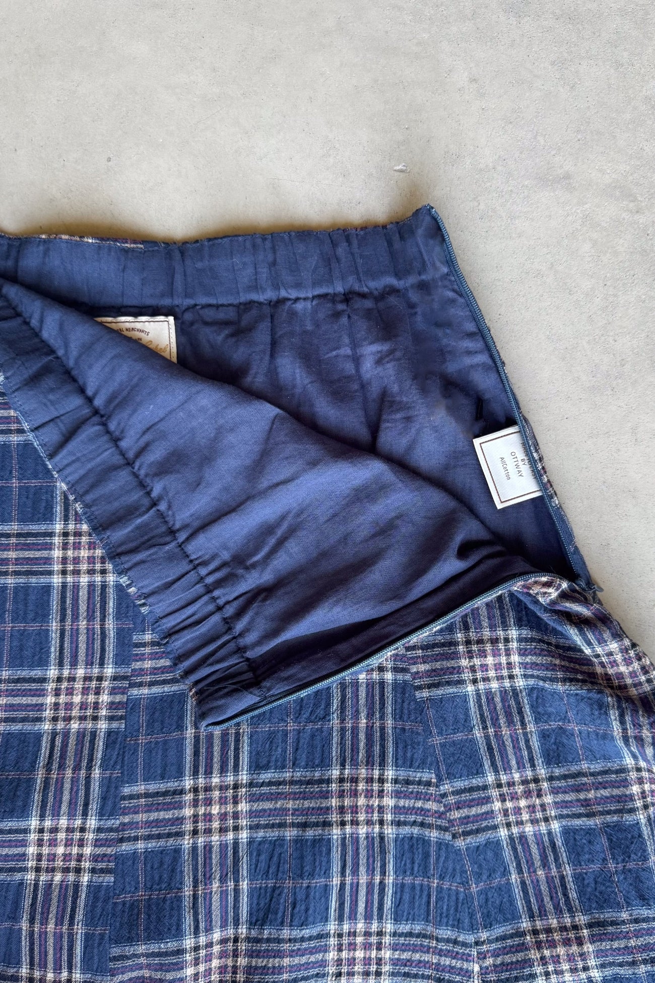 Keira Plaid Maxi Skirt - Dark Blue