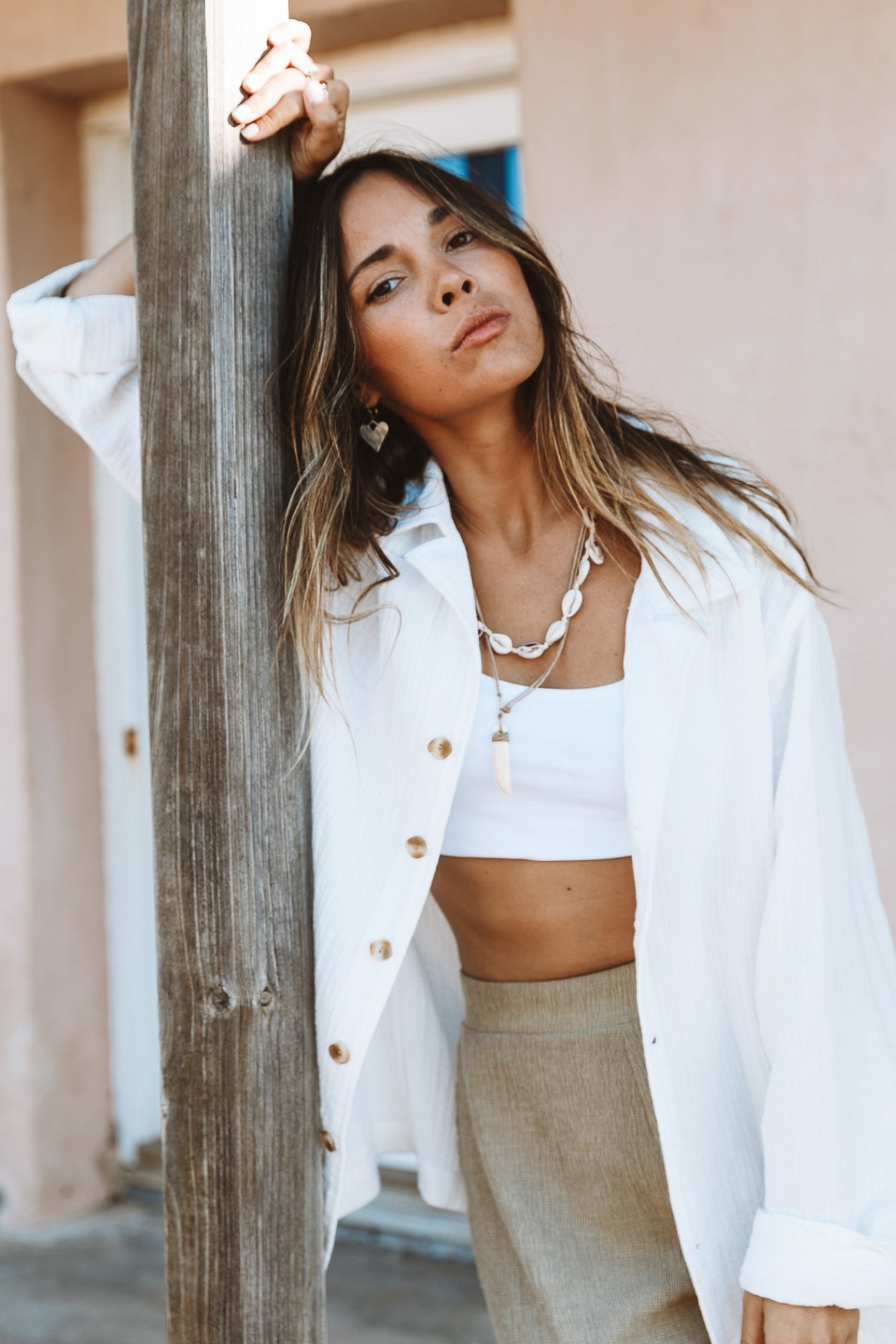 PALMER - WOMEN WHITE LONG SLEEVE SHIRT