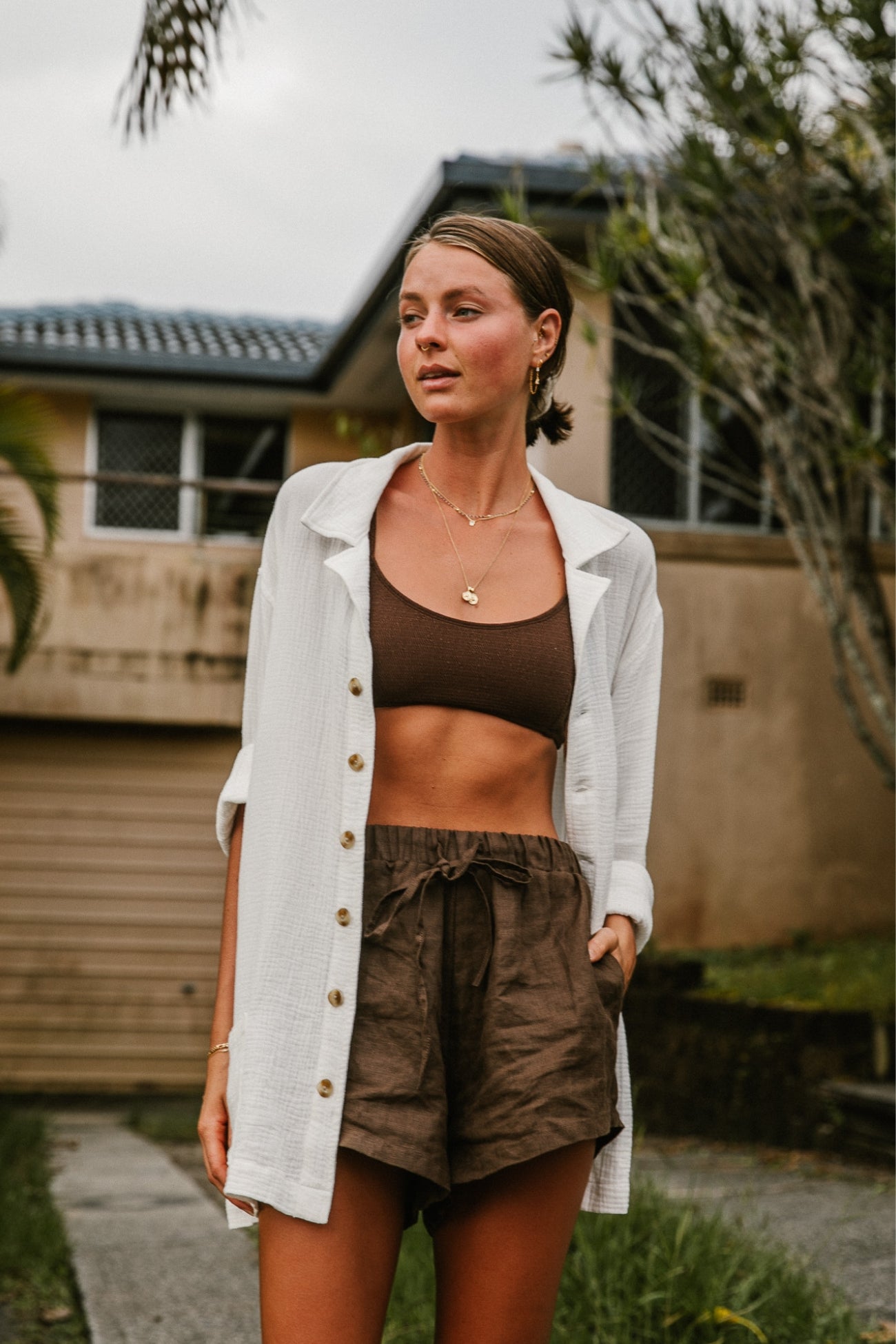 PALMER - WOMEN WHITE LONG SLEEVE SHIRT