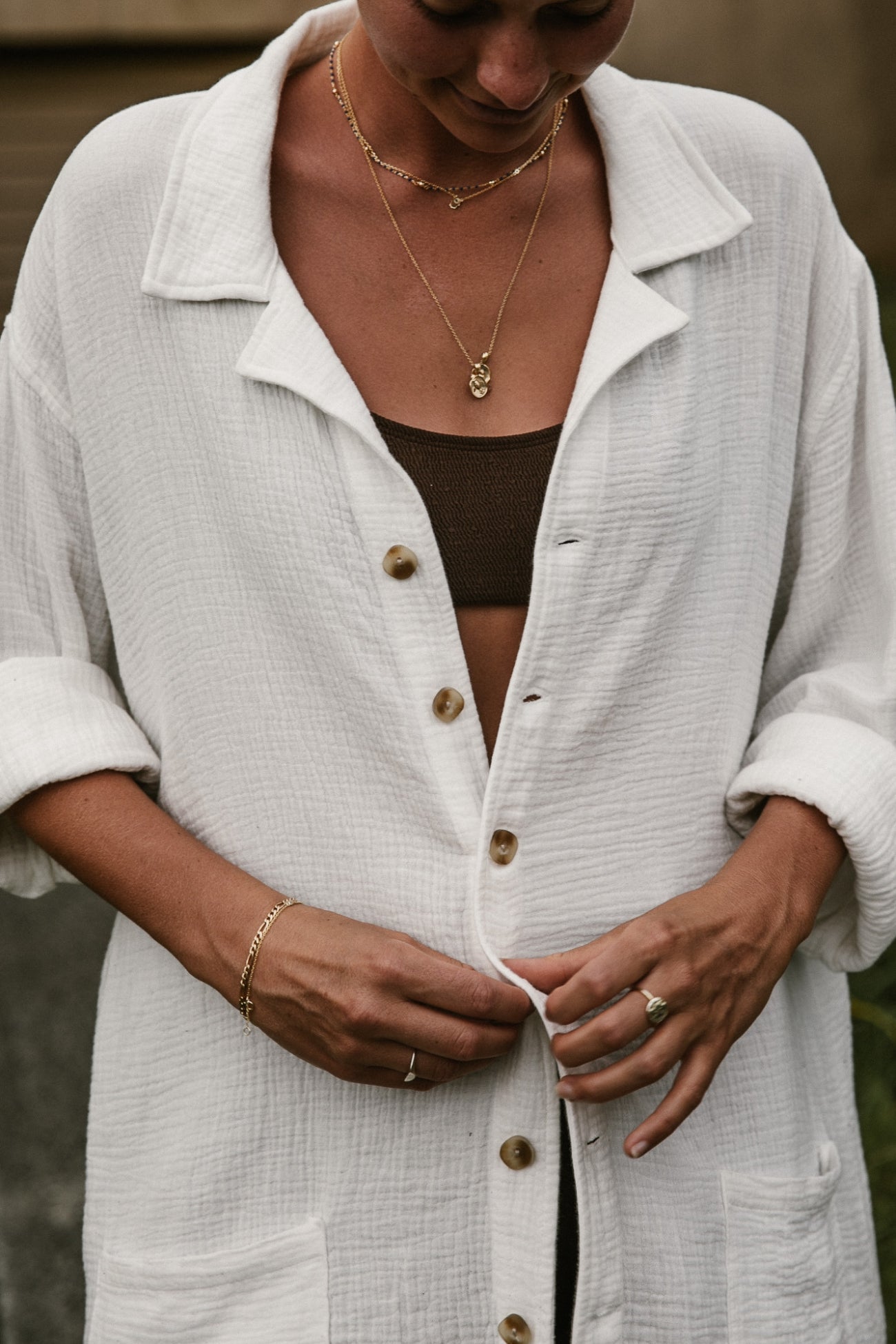 PALMER - WOMEN WHITE LONG SLEEVE SHIRT