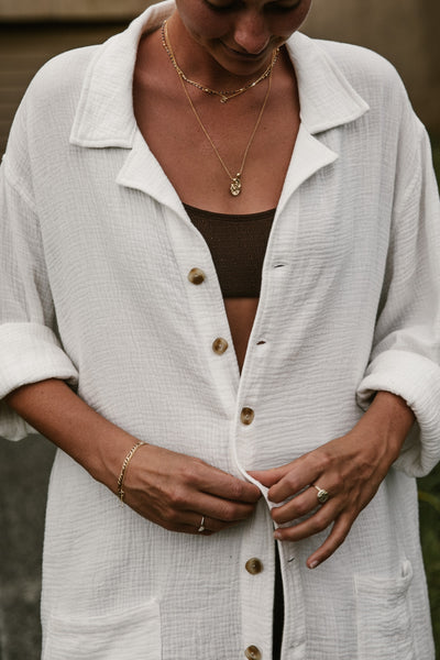 PALMER - WOMEN WHITE LONG SLEEVE SHIRT