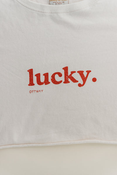 Lucky Cropped T-Shirt - Beige