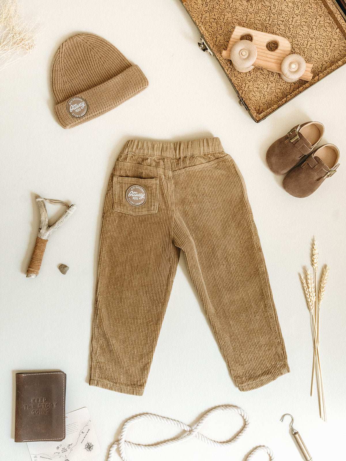Dayton Unisex Brown Cord Pants - Kids