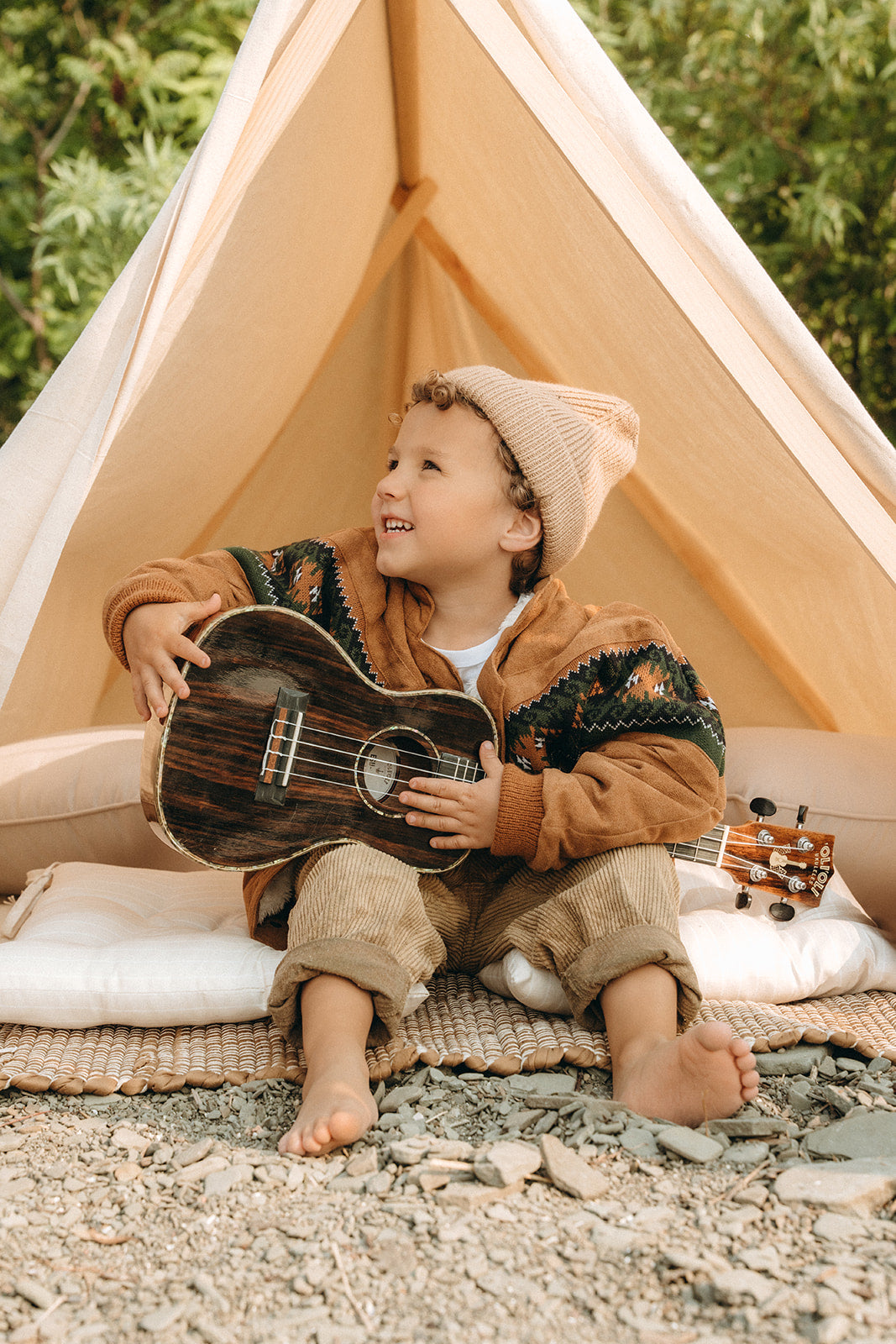 Light Brown Beanie - Kids