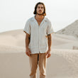 Load image into Gallery viewer, Tosman - Textured Short Sleeve Stripe Shirt