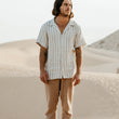 Load image into Gallery viewer, Tosman - Textured Short Sleeve Stripe Shirt