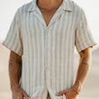 Load image into Gallery viewer, Tosman - Textured Short Sleeve Stripe Shirt