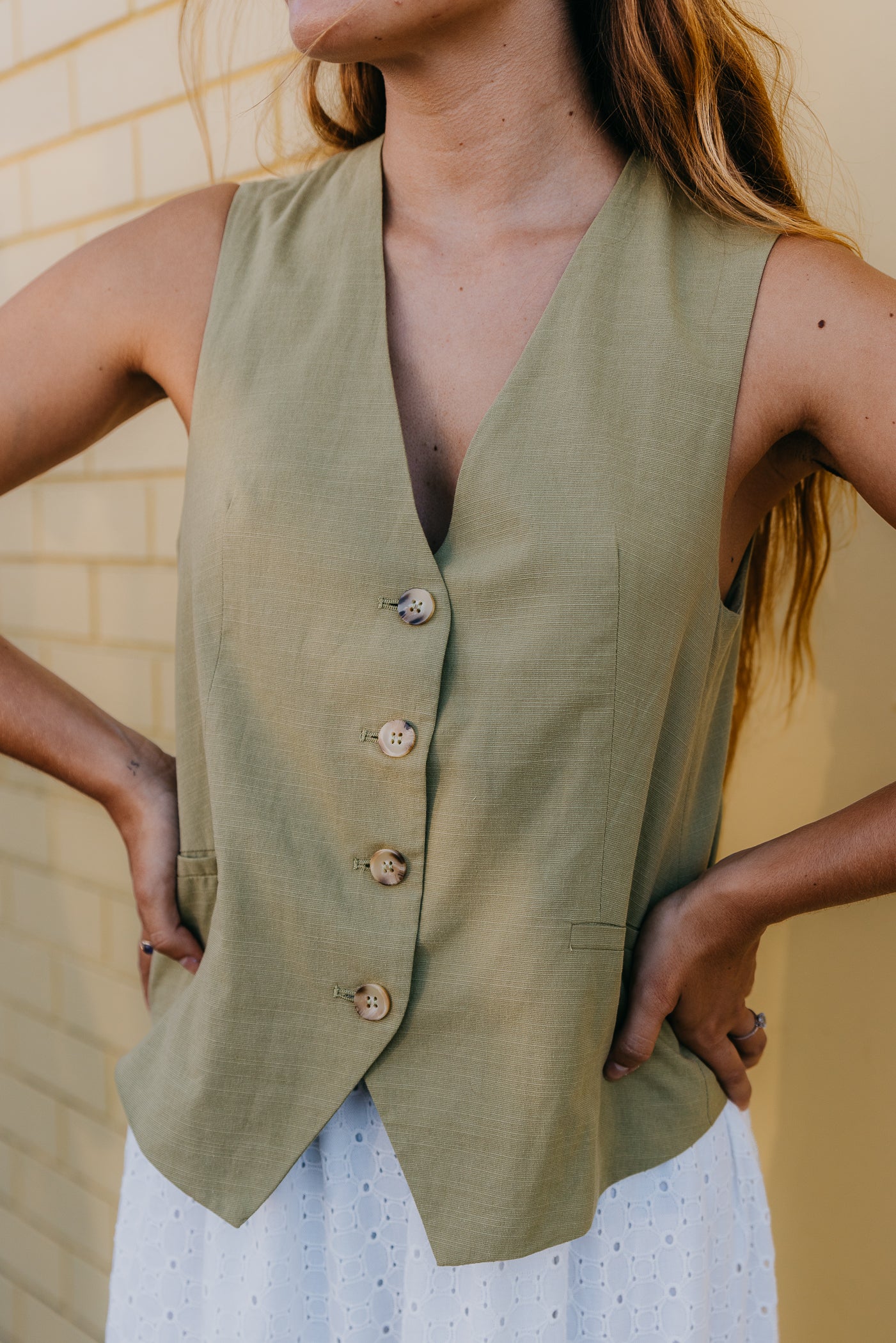 Olive Vest - Green