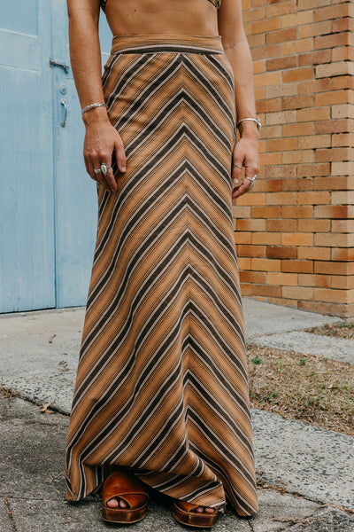 Clay - Striped Maxi Skirt