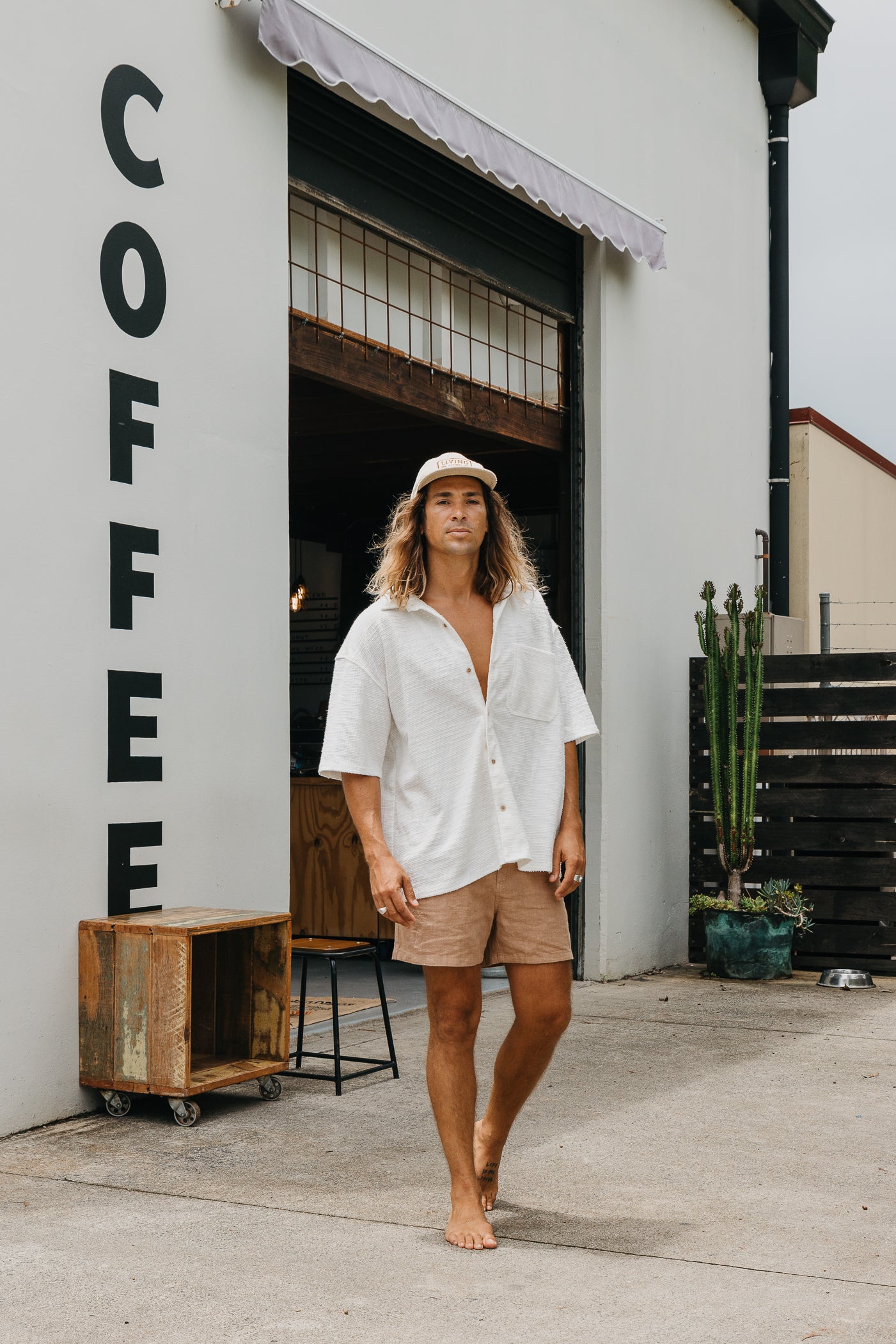 Wells - Textured Short Sleeve Shirt - White