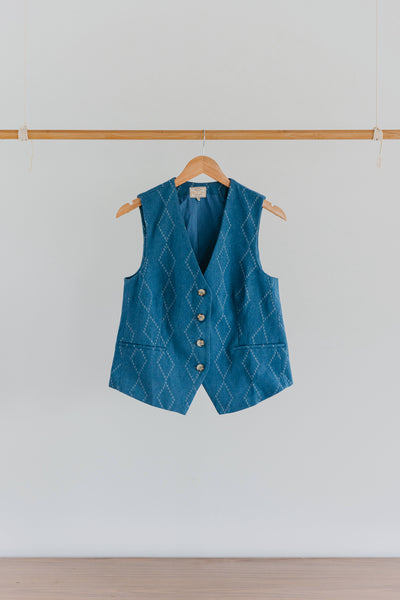 Indigo Denim Vest - Buttoned