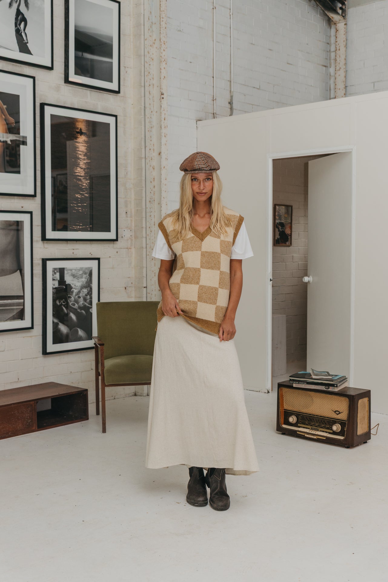 Archie - Brown Checkered Vest