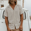 Load image into Gallery viewer, Tosman - Textured Short Sleeve Stripe Shirt
