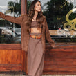 Load image into Gallery viewer, New Federal - Women Suede Long Sleeve Shirt/Jacket