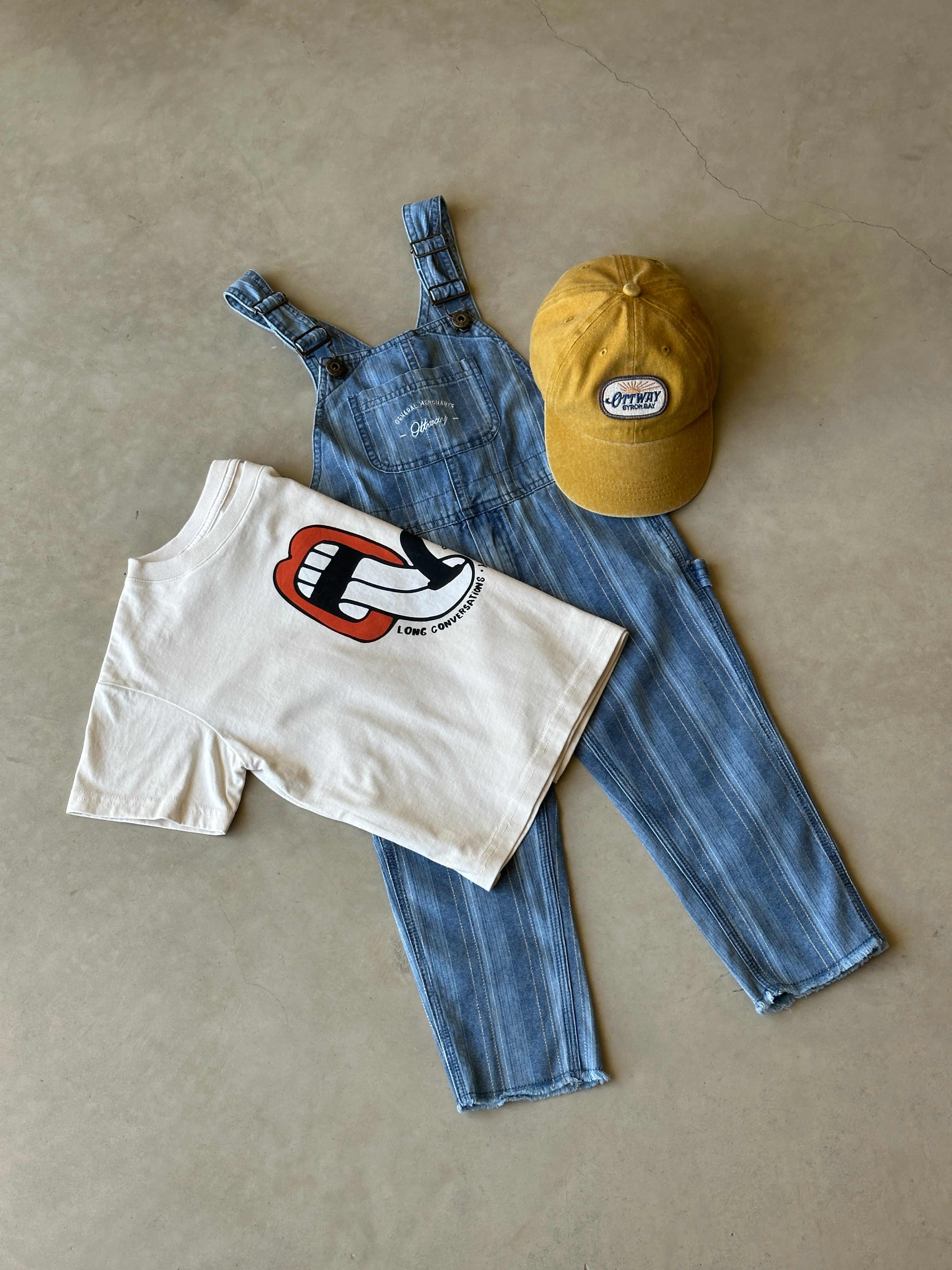 Lazy Waves Off-White T-Shirt - Kids