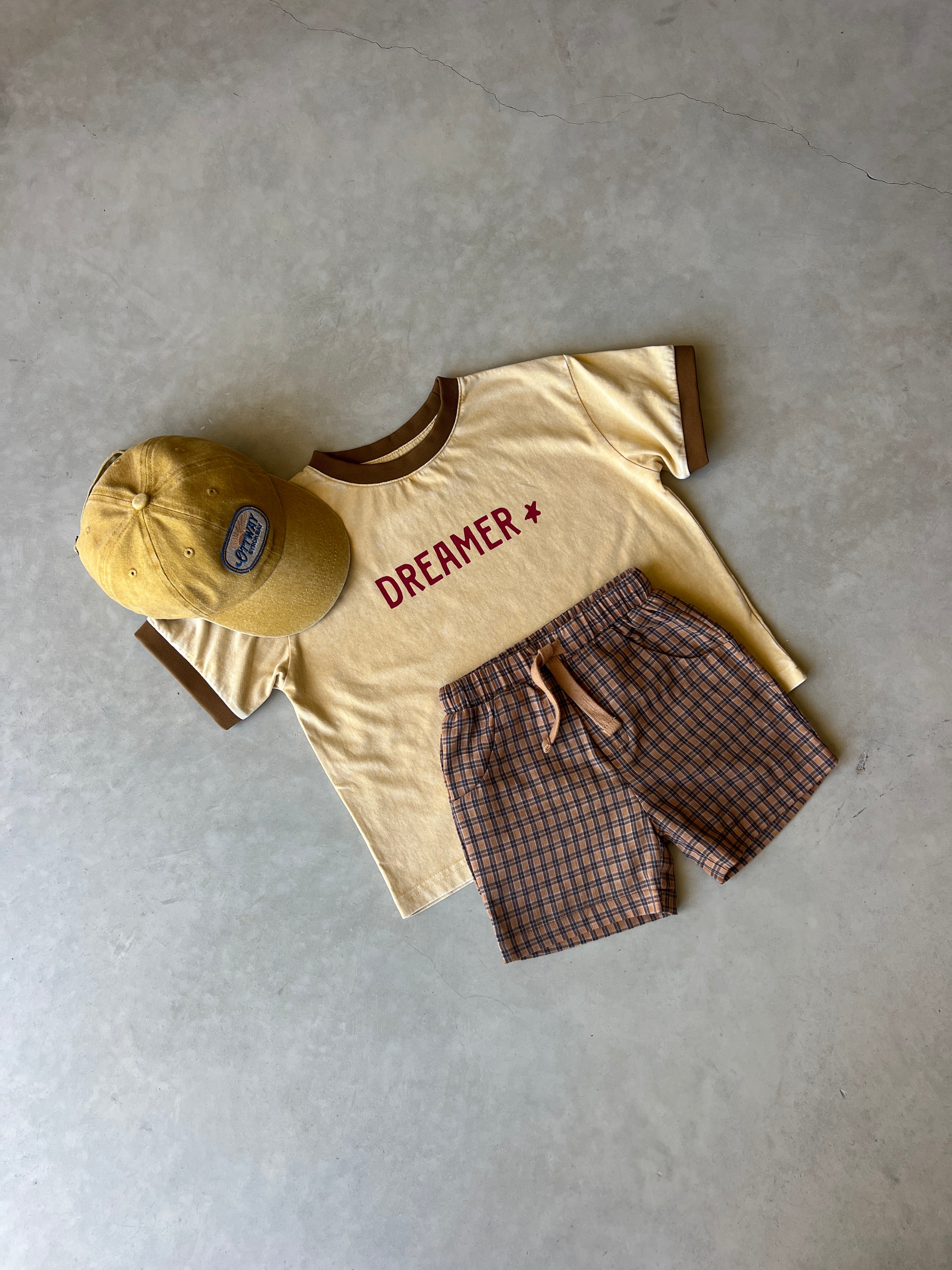 Nomad Brown Checked Shorts - Kids