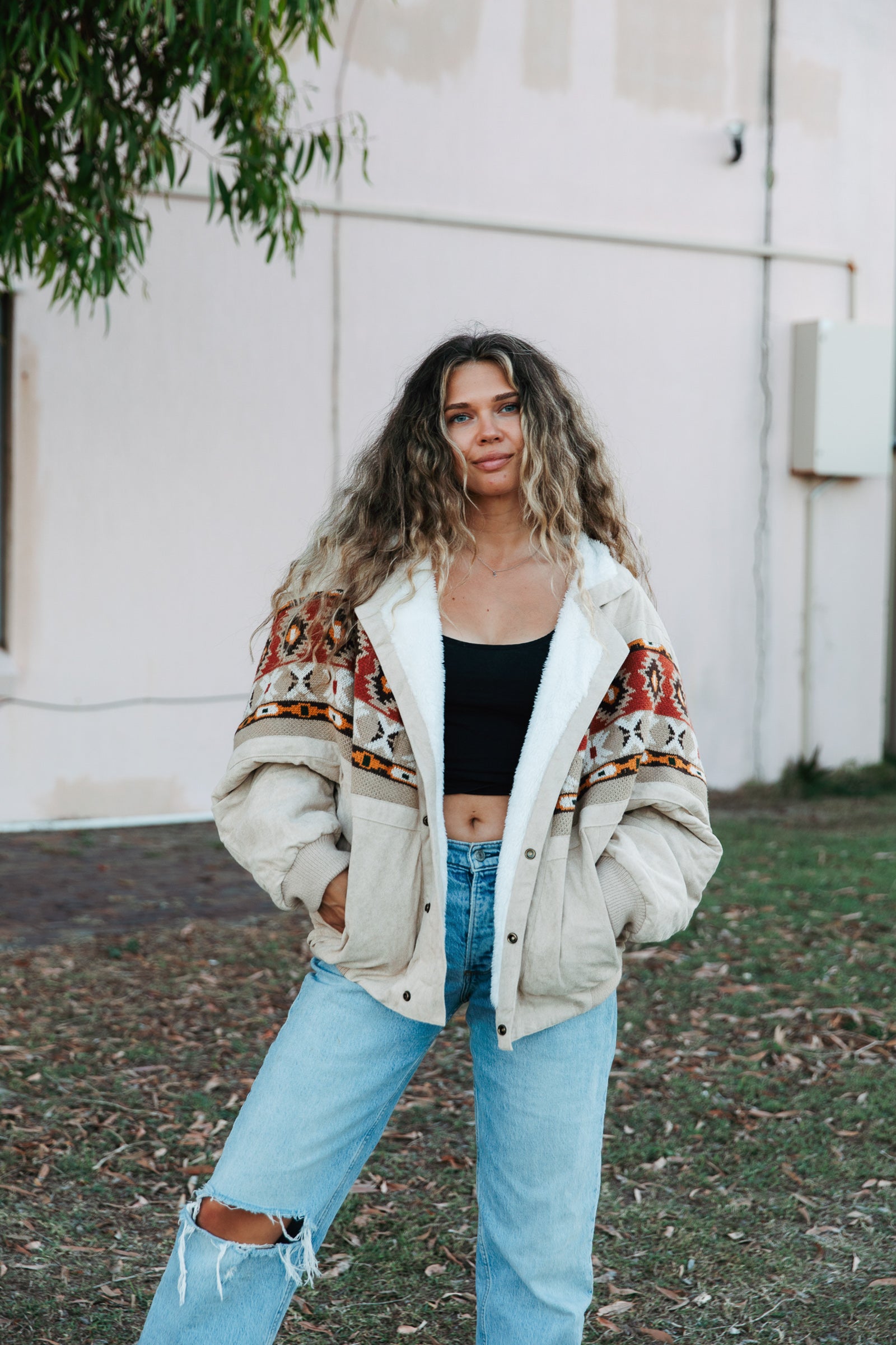 クリームレアバードジャケット - レディース