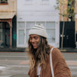 Load image into Gallery viewer, Striped Knit Beanie - Dusty Green