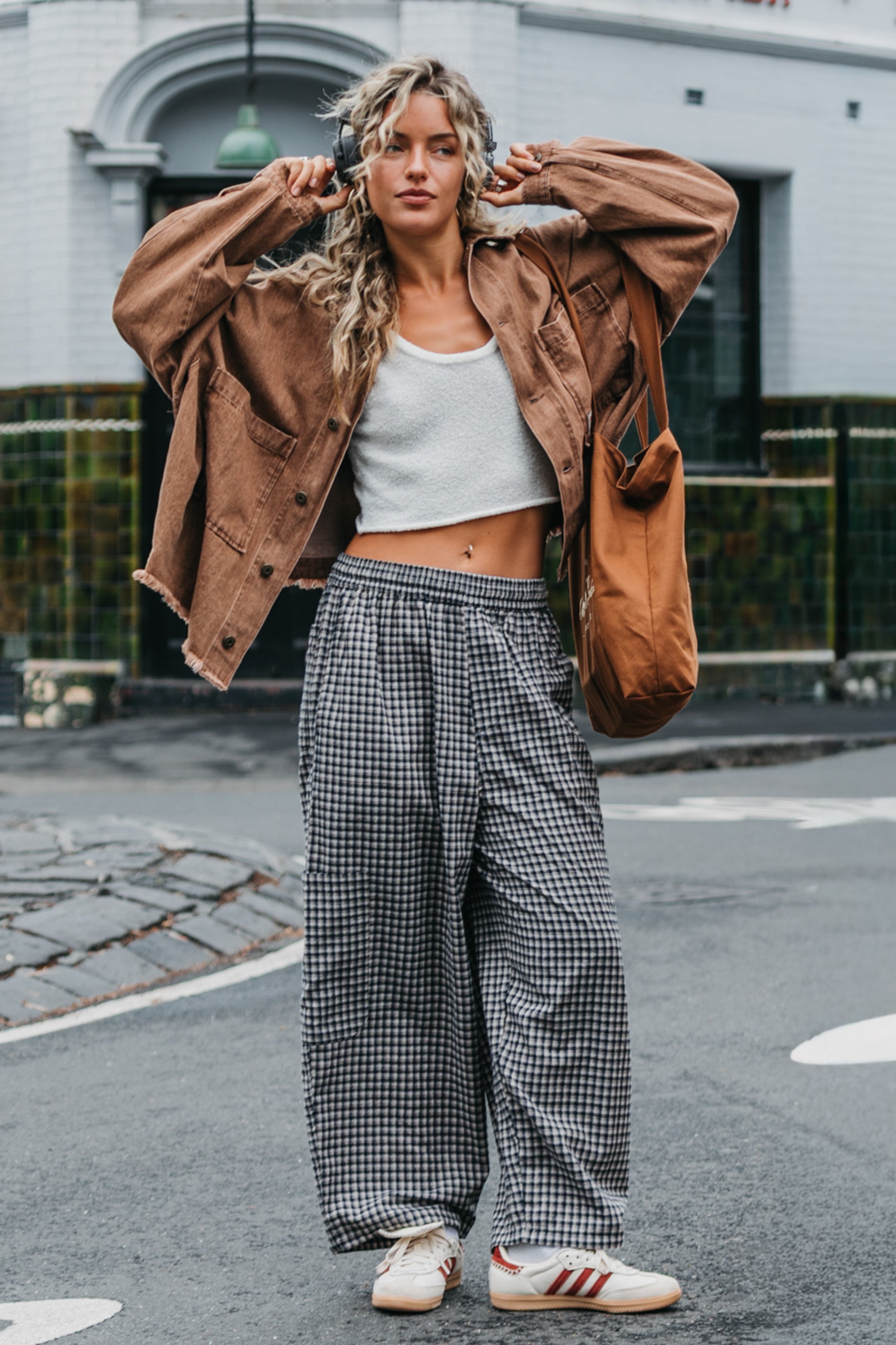 Chef Ottway Pants Unisex - Blue and Cream Plaid