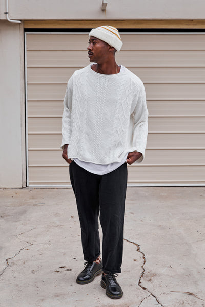 Rory Cable Knit Sweater - Antique White