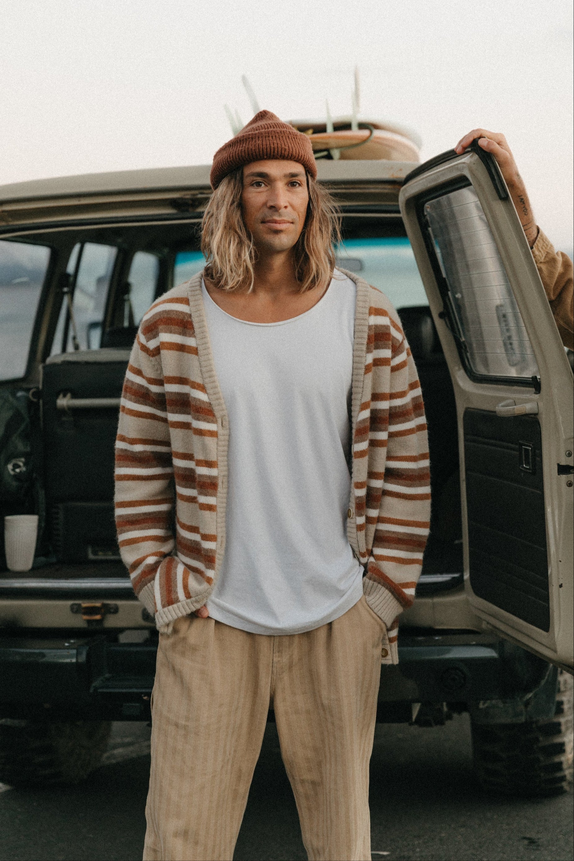 Candem Striped Knit Cardigan