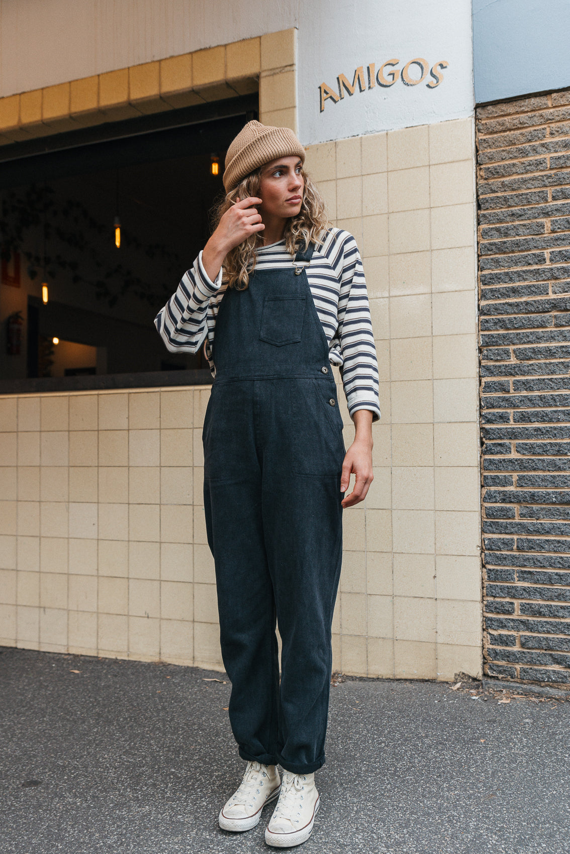JACKS - UNISEX Washed Black Overalls