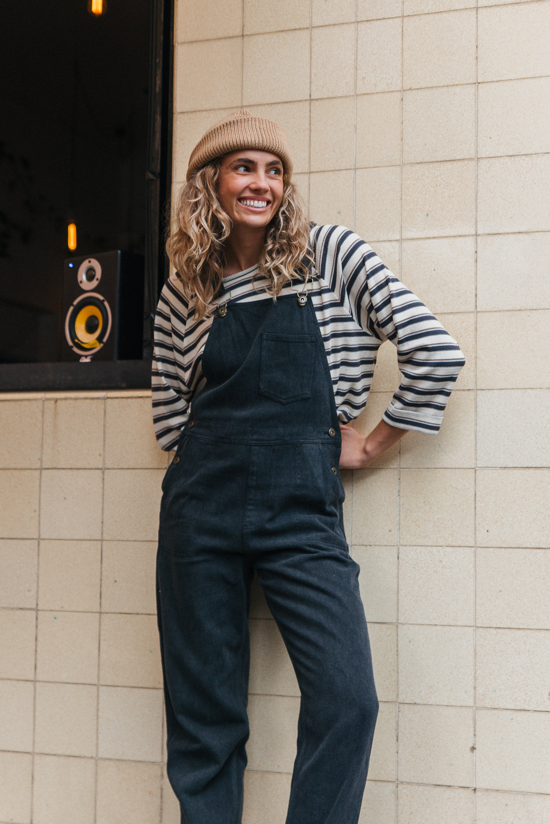 JACKS - UNISEX Washed Black Overalls