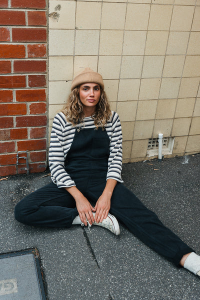 JACKS - UNISEX Washed Black Overalls