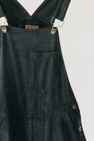 JACKS - UNISEX Washed Black Overalls