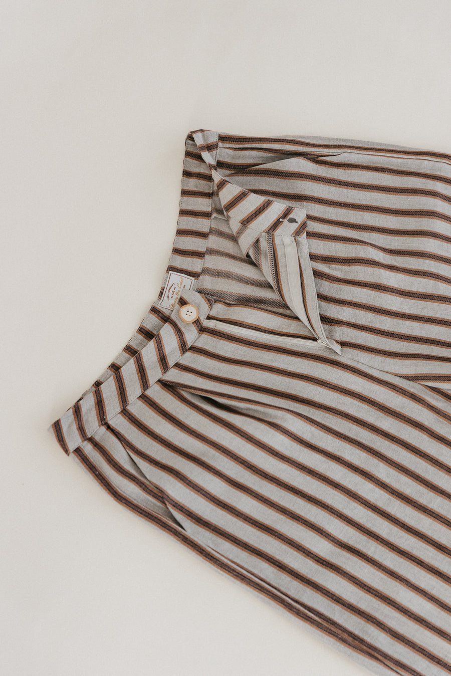 Abby - Striped High-Waist Linen Pants