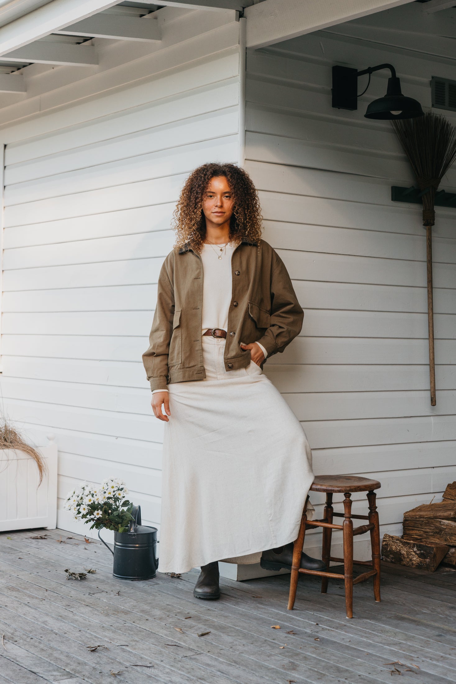 Klara - Beige Maxi Skirt