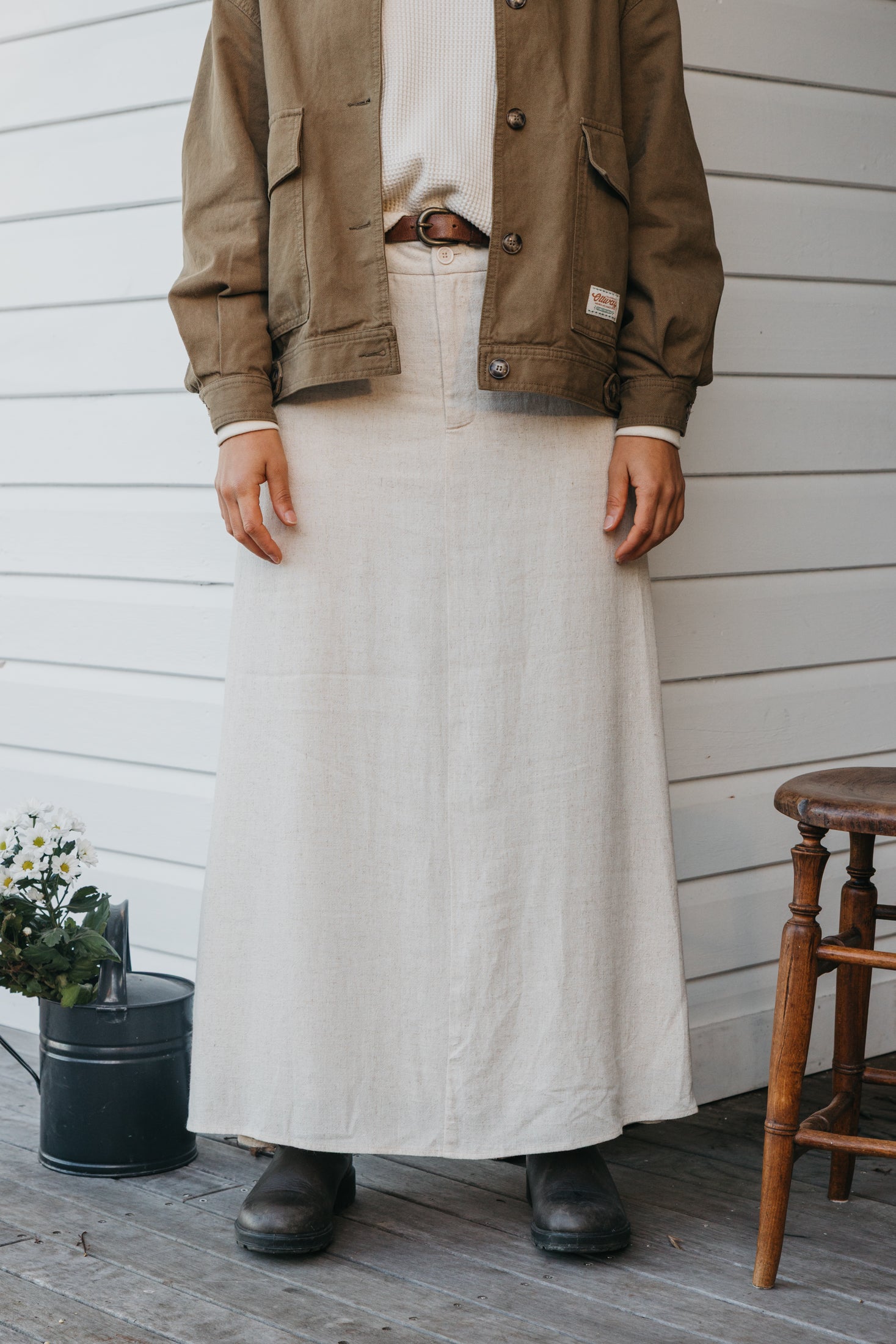 Klara - Beige Maxi Skirt