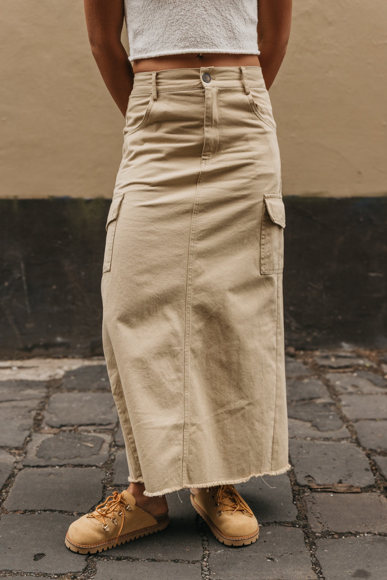 Dune Cargo Maxi Skirt - Camel
