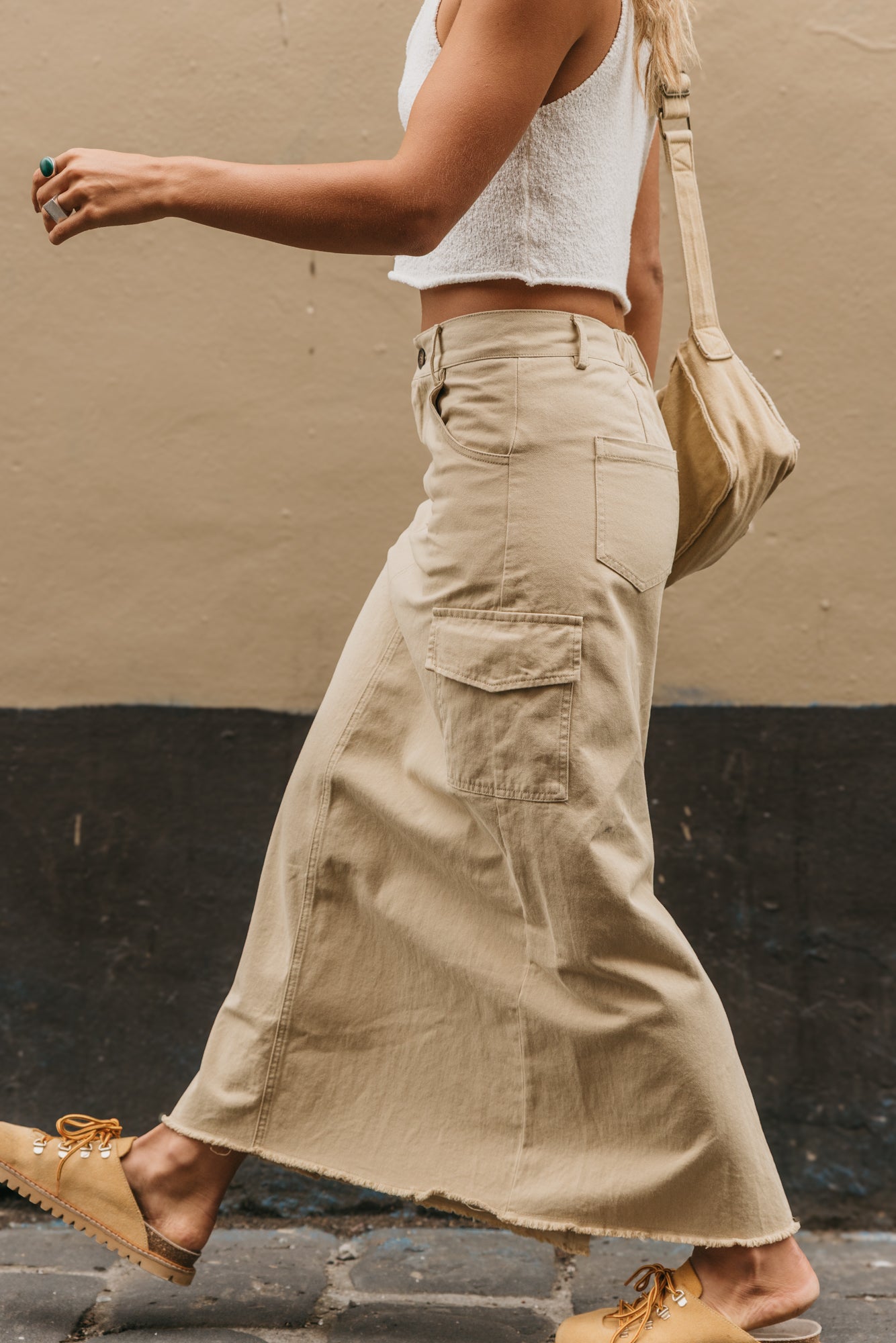 Dune Cargo Maxi Skirt - Camel
