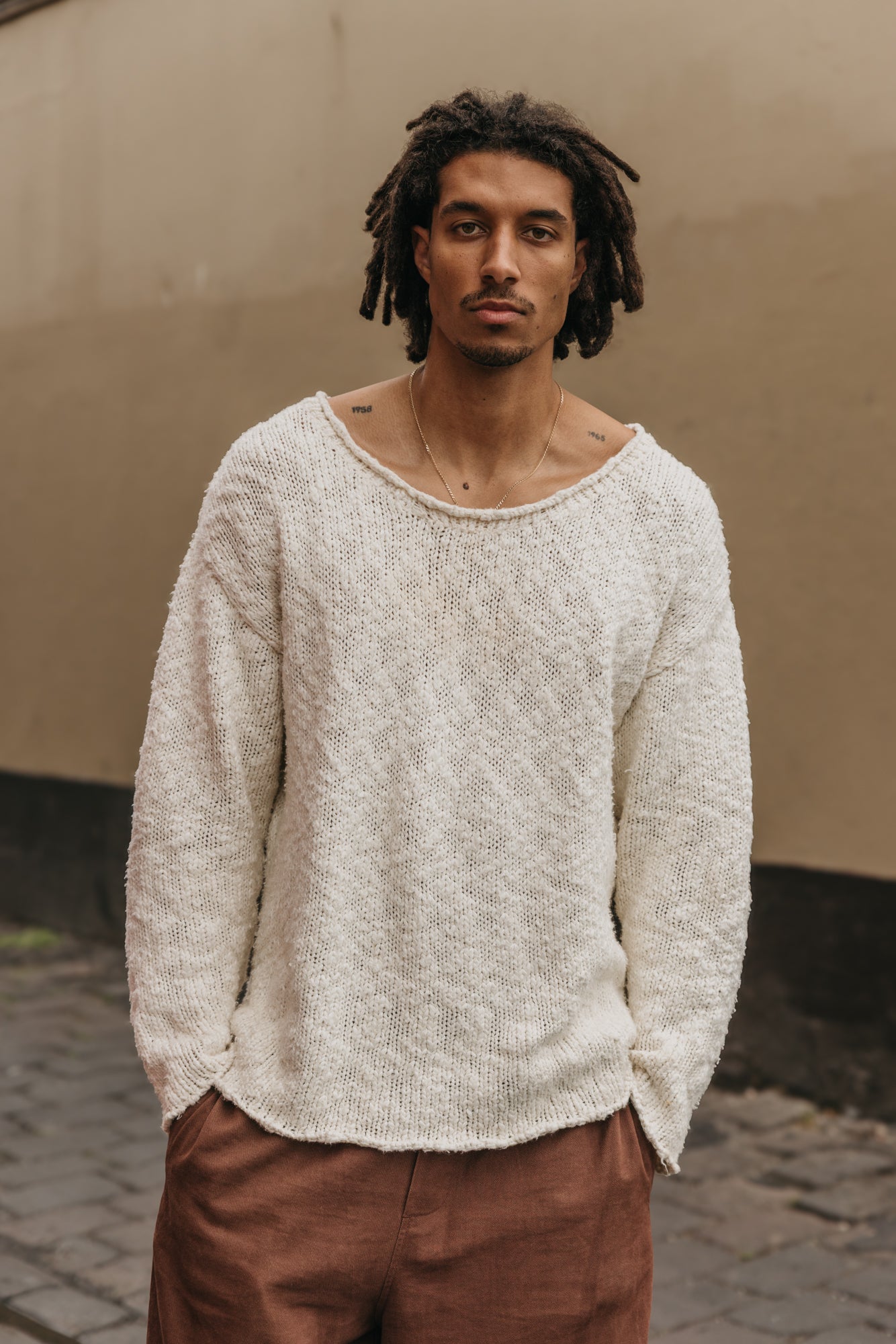 Sierra Wide-Neck Knit - Natural White