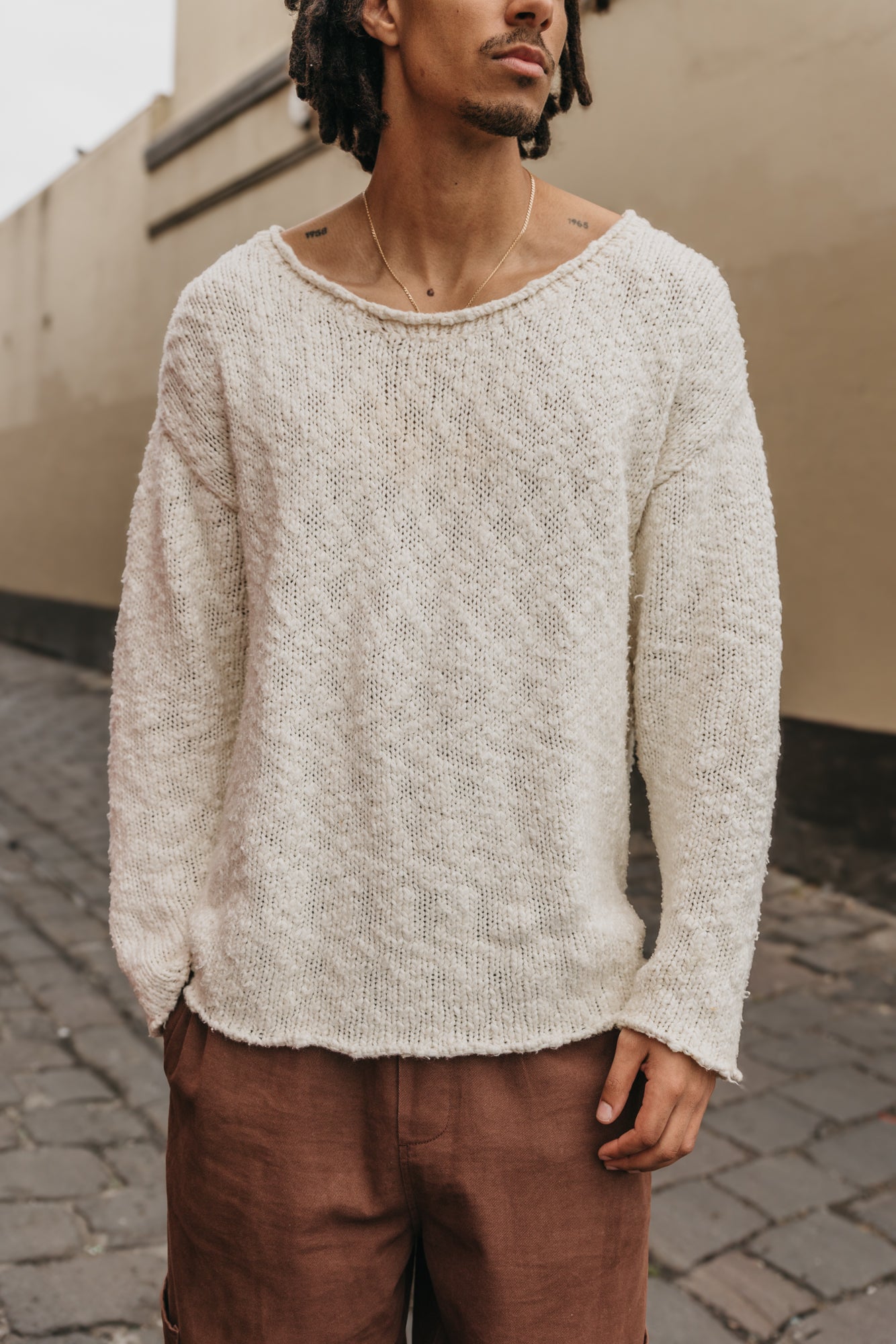 Sierra Wide-Neck Knit - Natural White
