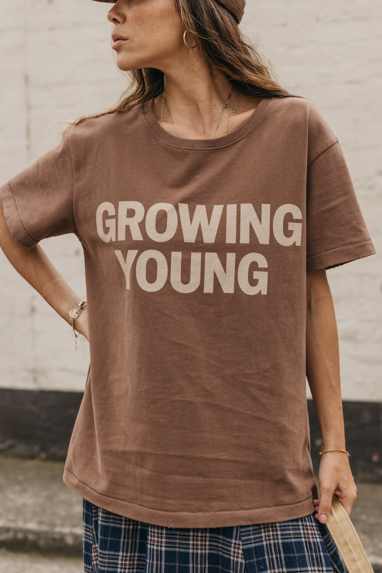 Growing Young Unisex T-Shirt - Brown