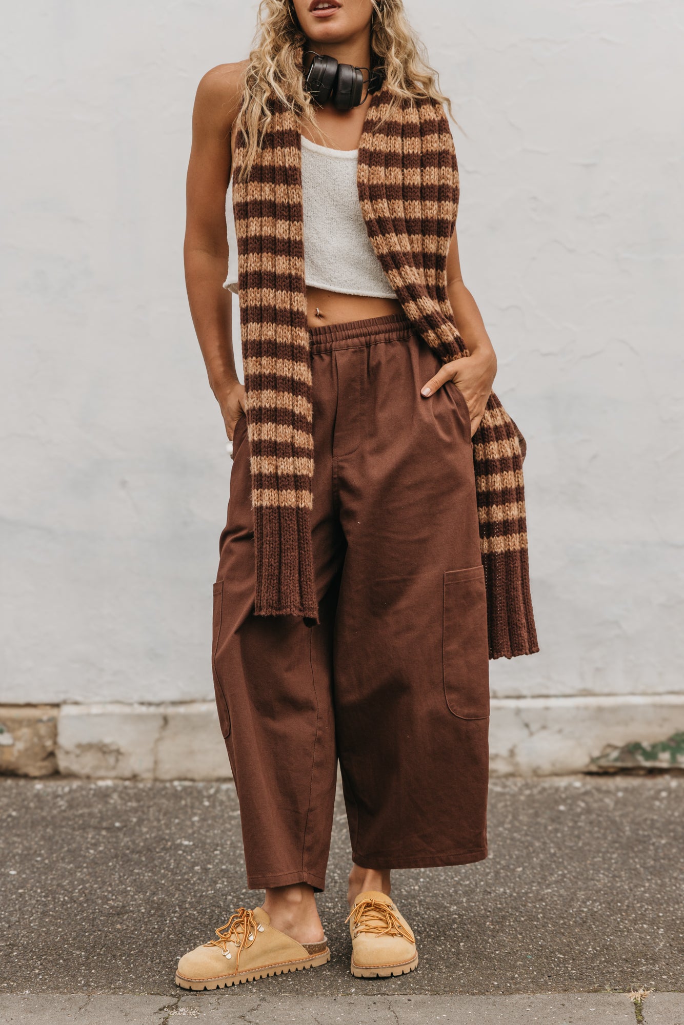 Brownie - Striped Knitted Scarf