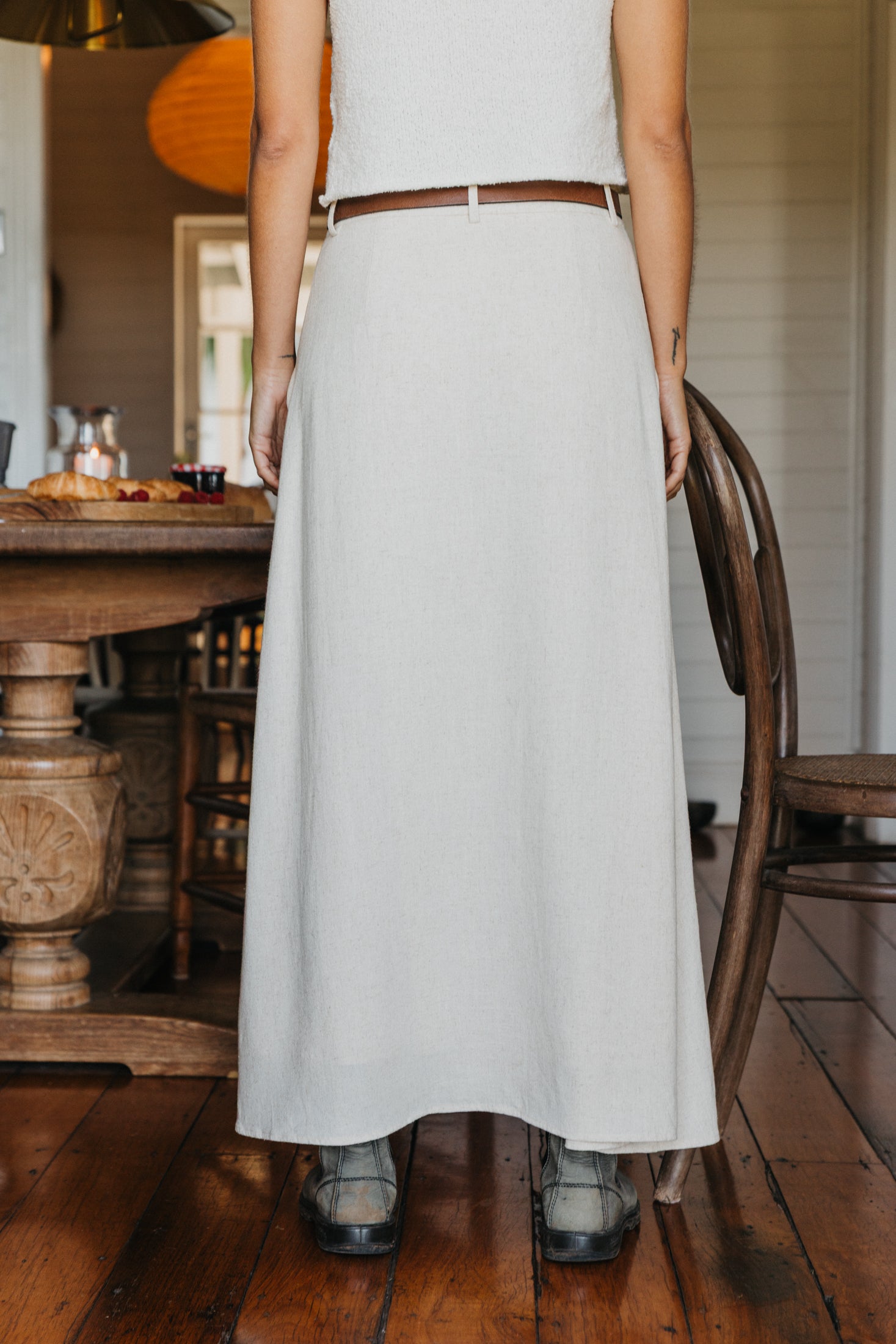 Klara - Beige Maxi Skirt