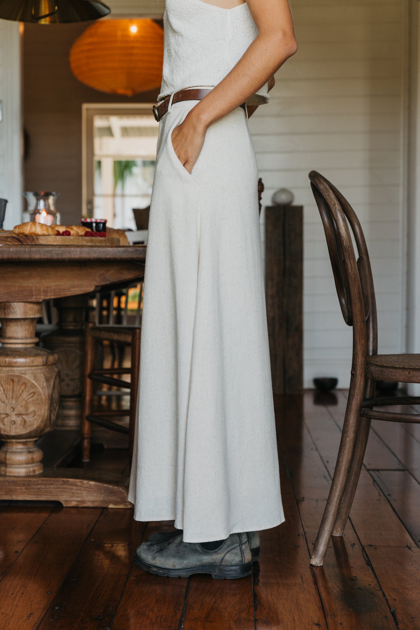 Klara - Beige Maxi Skirt