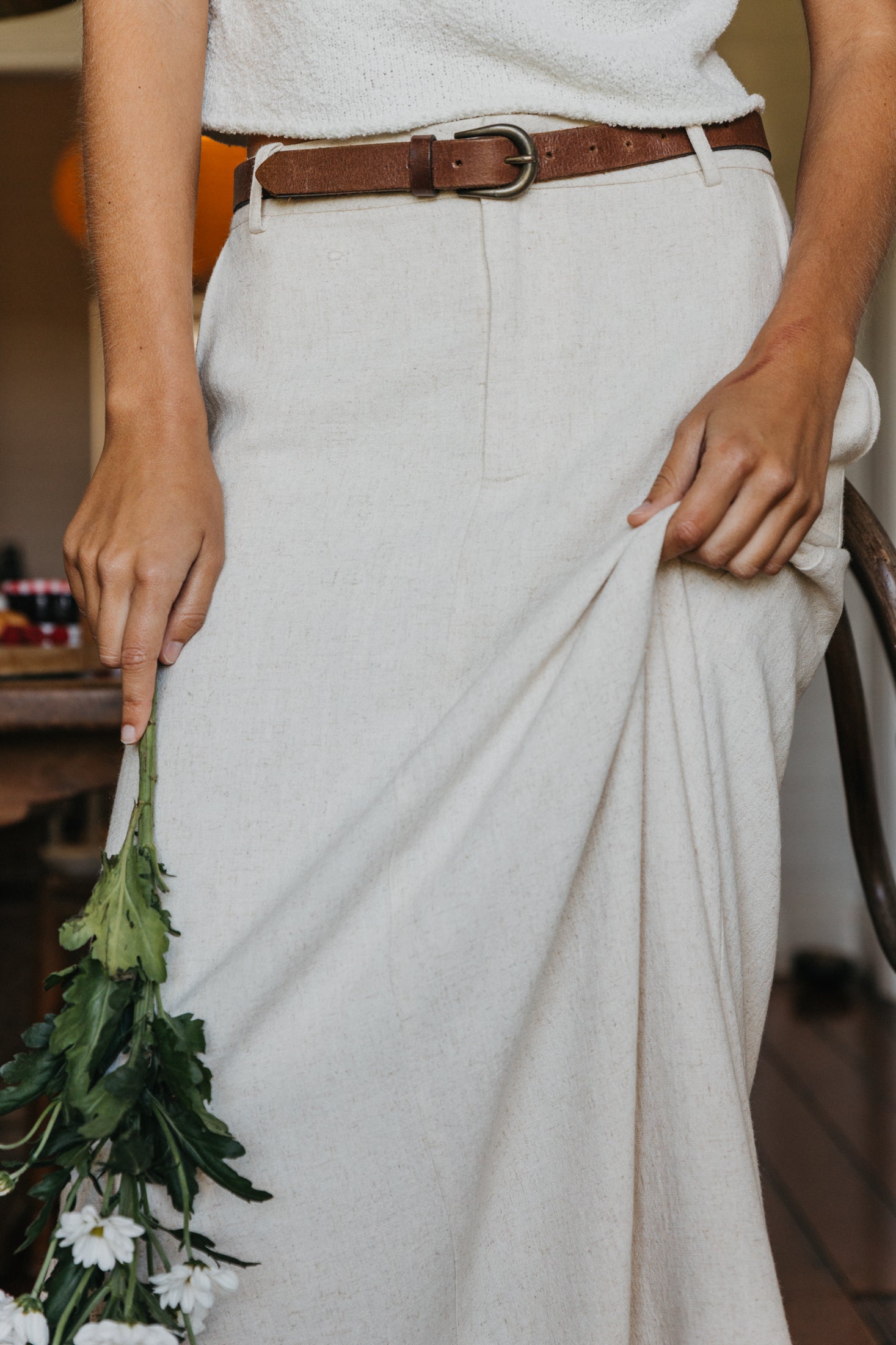 Klara - Beige Maxi Skirt