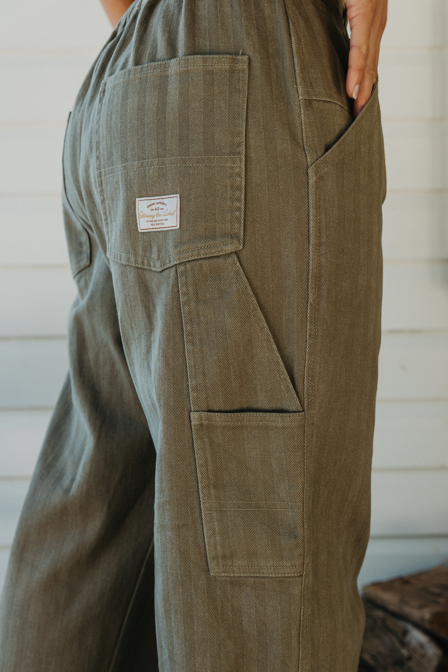 Ben Roy - Unisex Baggy Pleated Pants - Washed Green