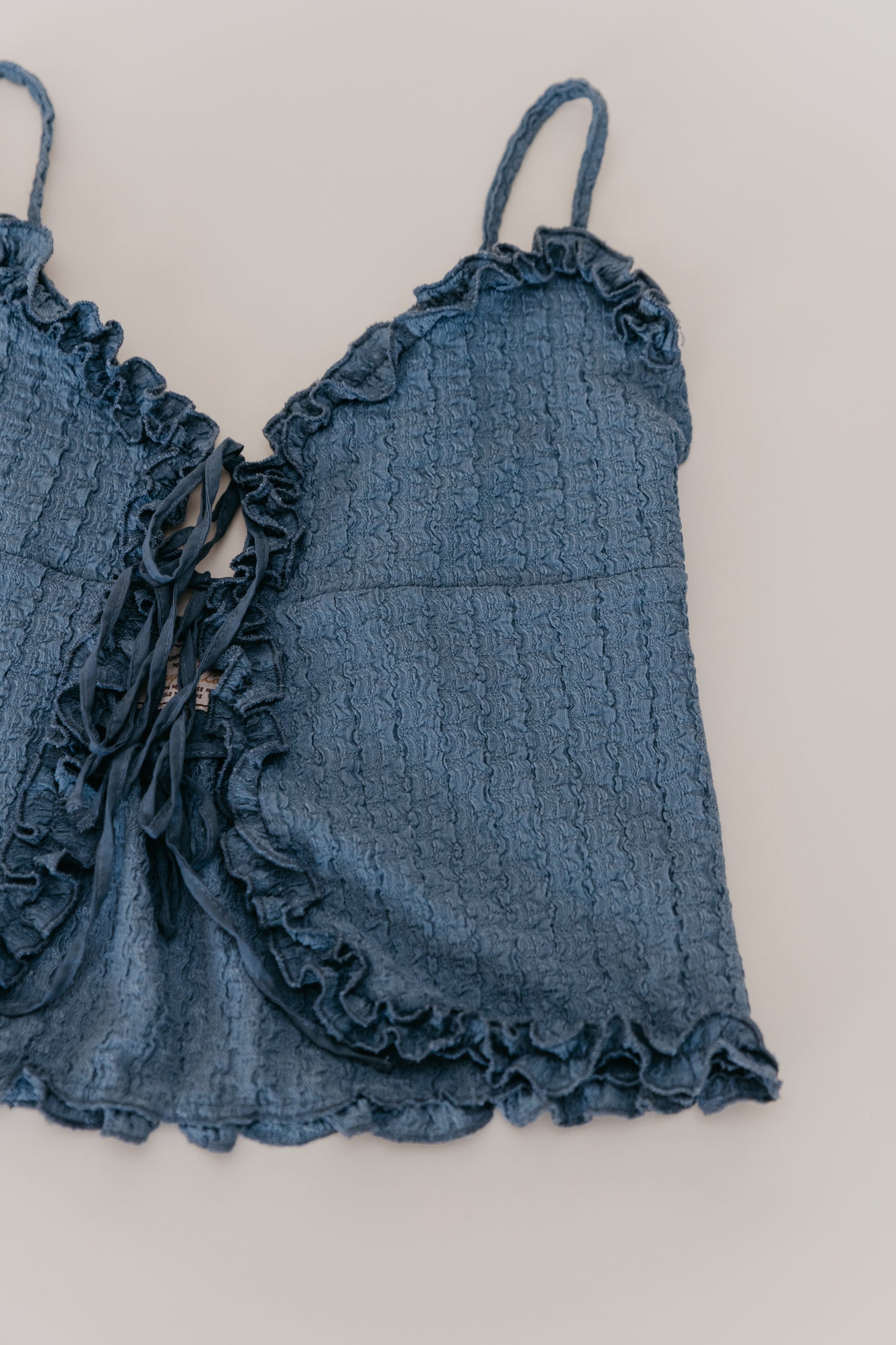 Alba - Blue Tie-Front Cami Top