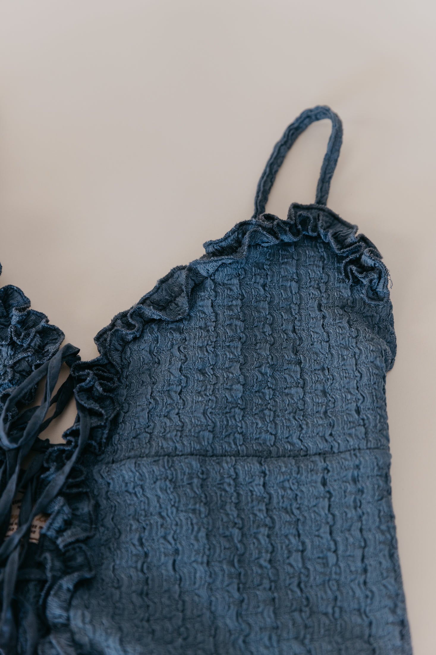 Alba - Blue Tie-Front Cami Top